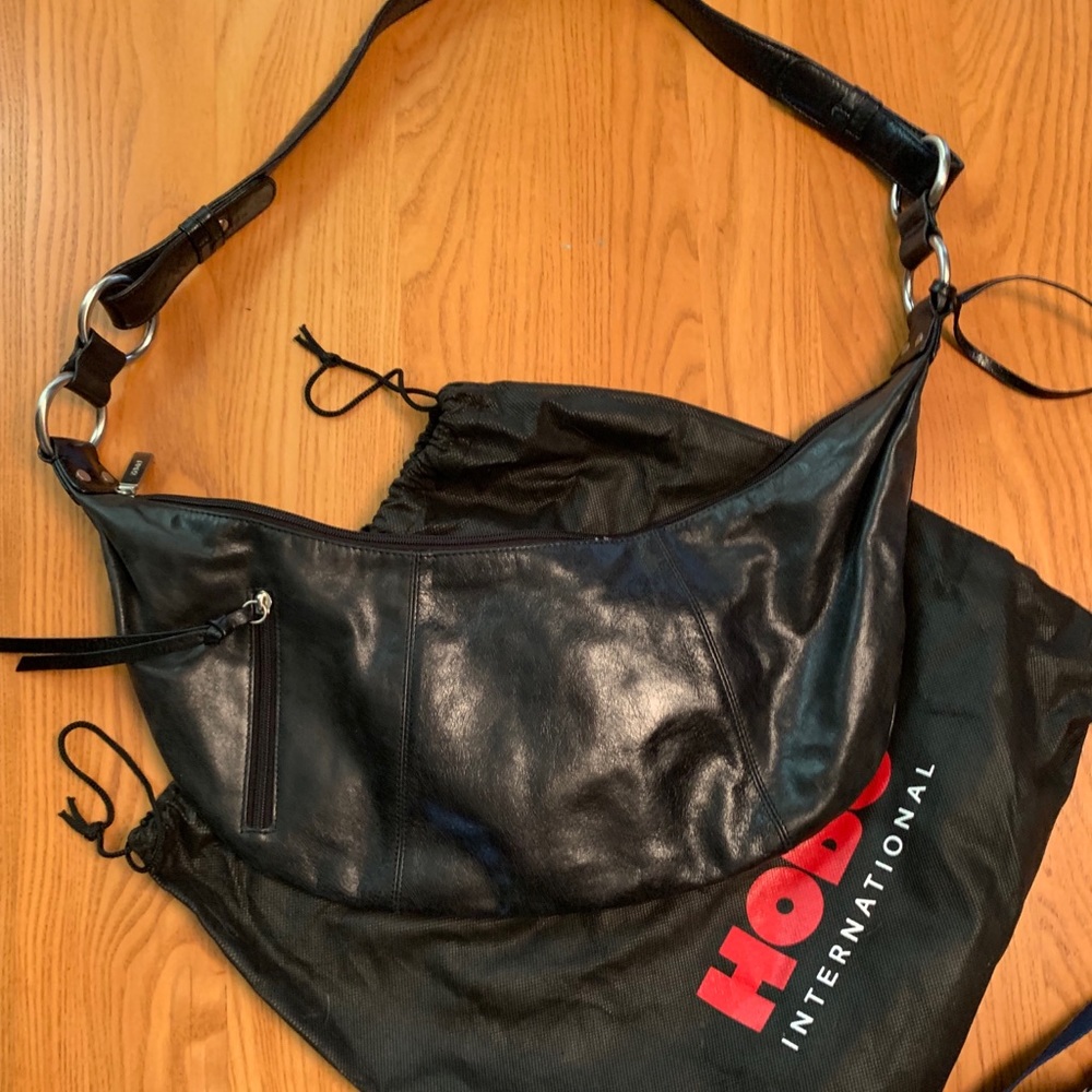 Hobo International Black Leather Crescent Handbag